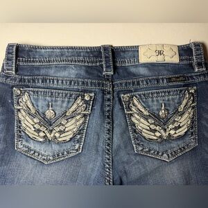 Miss Me M3355B Bootcut Jeans Women’s 29 Medium Wash Embellished Flap Pocket